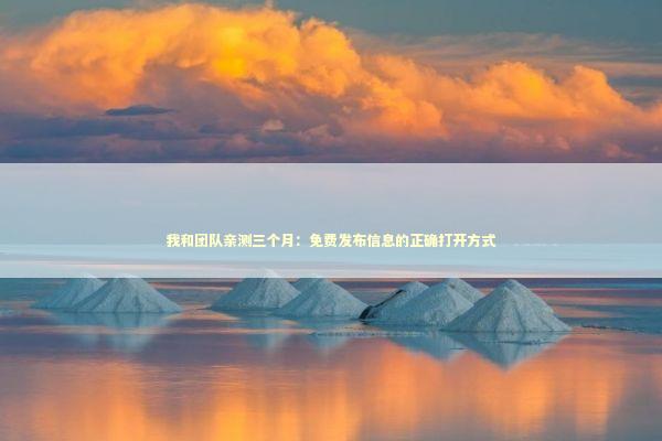 我和团队亲测三个月：免费发布信息的正确打开方式